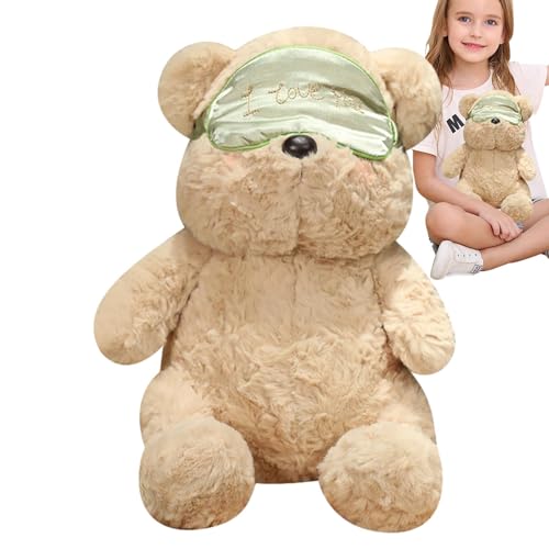 Yaztauho Süßes Bären-Plüschtier, Bären-Plüschtiere | Soft Bear Wear Masque Plüschtier - Entzückende Tierplüschtiere, entzückend tragende Maskenbärenpuppe, simulierte Plüschtierbärenpuppe, 13,78 Zoll von Yaztauho