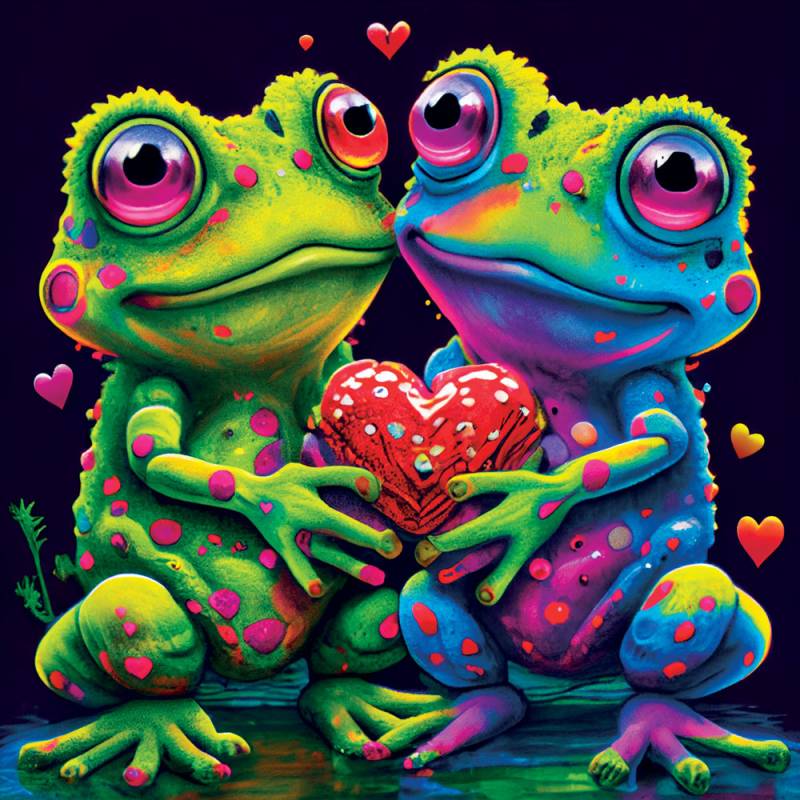 Yazz Frogs In Love 1023 Teile Puzzle Yazz-3834 von Yazz