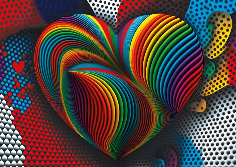 Yazz Rainbow Heart 1000 Teile Puzzle Yazz-3824 von Yazz