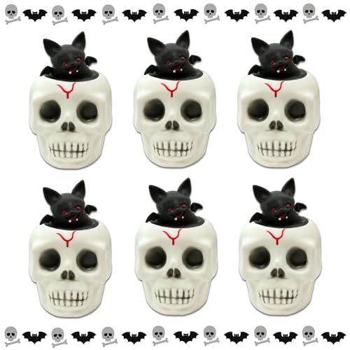 6 Stück Halloween Squeeze Spielzeug, Halloween Skeleton Quetschspielzeug, Skeleton Squeeze Spielzeug, Fidget Toys Halloween von Ycaaeo