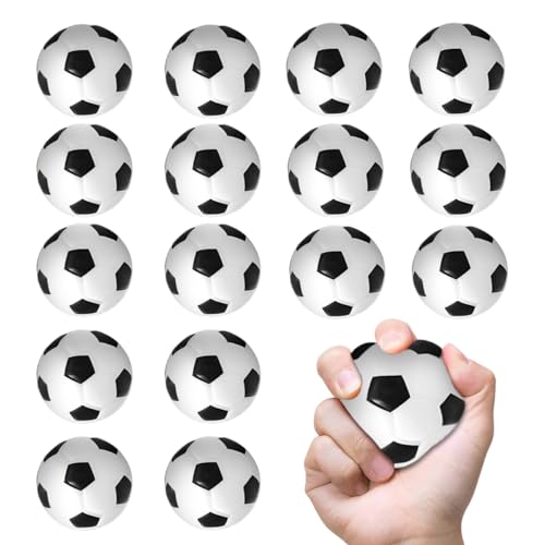 16 Stück Mini Fußball, Mini Sportbälle, Mini Fußball Stressbälle, Schaumstoffbälle, Mini Football, Mini Stress Ball Spielzeug, Stress Fussball Klein für Kinder und Erwachsene von Ycaaeo