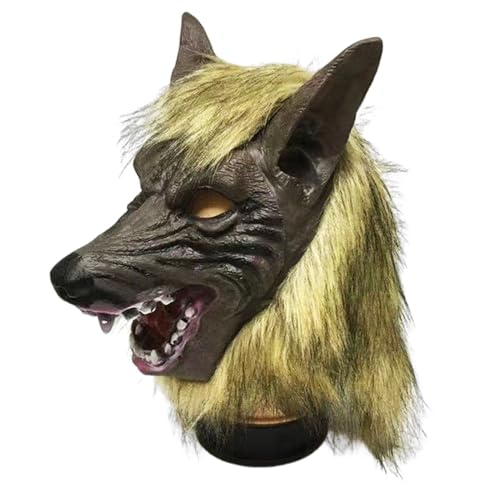 Ycaaeo Werwolf Kostüm,Werwolf Maske Halloween,Wolf Maske Outfit,Werwolf Holloween-Horrormaske,Cosplay Halloween Tier Kostüm Party von Ycaaeo