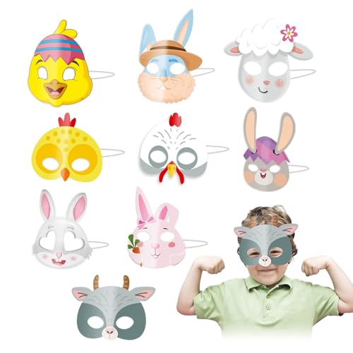 Ycfish 9 x Papiermasken mit Ostermotiven von Ycfish