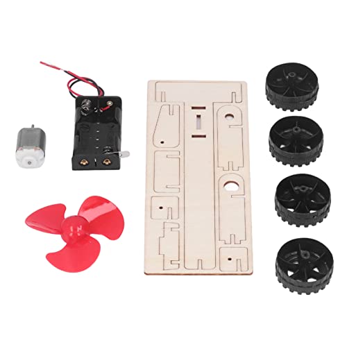 DIY Windkraft-Elektroauto-Bausatz, Lernspielzeug für, Naturwissenschaftliche Lehrmittel, Verbundholzmaterial von Yctze