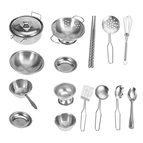 Küchenspielzeug, Kochgeschirr für Mädchen, Silbernes Kochspielzeug-Set, Spielzeug, für (16 Stück) von Yctze