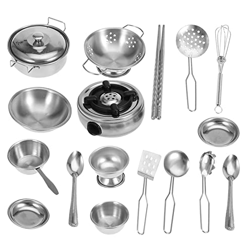 Küchenspielzeug, Kochgeschirr für Mädchen, Silbernes Kochspielzeug-Set, Spielzeug, für (18 Stück) von Yctze