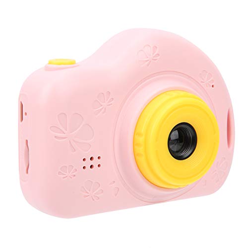 Yctze 1200 W 2,0-Zoll-Kinderkamera mit Rundem Eckdesign, Rosa Digitale Videofotokamera mit 5 Spielen und 15 Aufklebern, Bestes Minikameraspielzeug für, 3 Stunden Akkulaufzeit, von Yctze