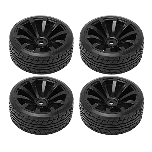 Yctze 4PCS 1/10 RC Drift Car Hartgummireifen und Set für TT02 On Road Drifting Car, Schwarz, 12mm Sechskantschraube von Yctze