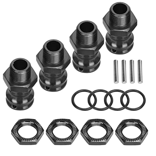 Yctze 4er-Set 17-mm-Sechskant-23-mm-Radverlängerungsadapter aus Aluminiumlegierung für 1/8 RC-Car-Modell – Premium-RC-Car-Zubehör (Black) von Yctze