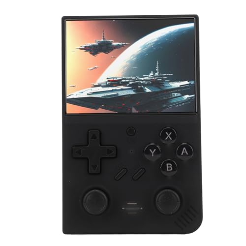 Yctze Handheld-Spielekonsole, 3,5-Zoll-IPS-Bildschirm, Integrierte 64-GB-Speicherkarte, 3000-mAh-Akku, Unterstützt 10 Emulatoren, Zarte Textur, 360-Grad-Drehung, Unabhängige (Black) von Yctze