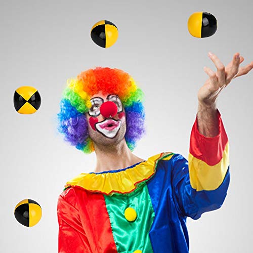 Yctze Jonglierbälle, Jonglierball-Ausrüstung, 3 Stück, Gelb, Schwarz, PU-Clown, der Jonglierbälle für Anfänger Spielt, mit Netztasche für Anfänger von Yctze