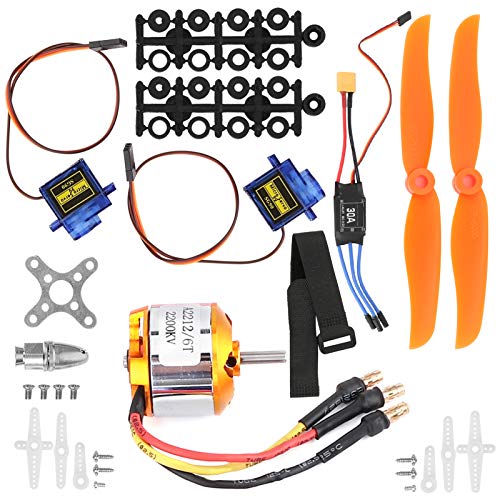 Yctze RC-Fernbedienungs-Flugzeugmotor-Kit mit 2212 KV2200-Motor, 6035-Propeller, 30-A-Regler, Servo und XT60-Set – Universelle und Langlebige Teile für Elektroflugzeuge von Yctze