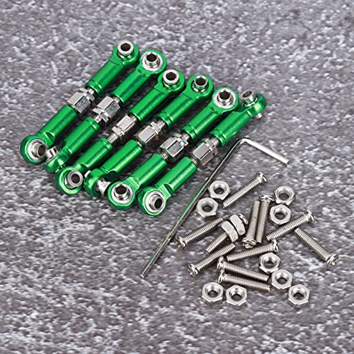 Yctze RC Hintergestänge Zugstange, RC Autoteile Fernbedienung Autozubehör 6 Stück Metall Zugstange Lenkgestänge Servo Link Zugstange für Wltoys 1/18 A959 RC Auto (Green) von Yctze