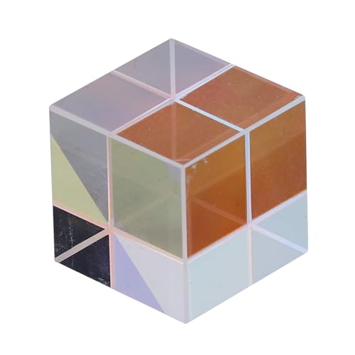 Yctze RGB-Würfelprisma, Optisches K9-Glas, Brillantes Brechungslicht, Ideal für Wissenschaftliche Experimente und Kunstornamente, für, Größe 20 X 20 X 20 Mm, mit Aufbewahrungskoffer von Yctze