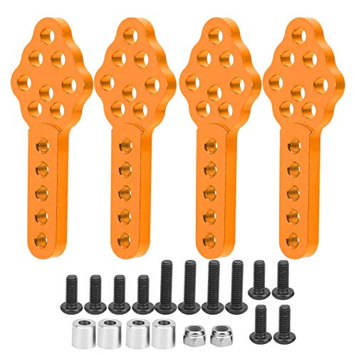 Yctze Stoßdämpferhalterung Scx10 Kit Aluminiumoy 4-teiliges Set Rc-Auto-Dämpfungshalterung Grundplatte Winkelhöhe für 1 10wler Rc-Stoßdämpferhalterung (ORANGE) von Yctze