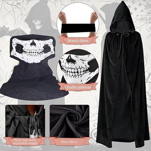 Halloween Sensenmann Kostüm Kinder,Reaper Kostüm,Grim Reaper Sensenmann,Sensenmann Kinderkostüm,Sensenmann Halloween,Halloween Kostüm Set,Unisex-Umhang mit Langer Kapuze, schwarzer roter Umhang Halloween Sensenmann Kostüm Kinder,Reaper Kostüm,Grim Reaper Sensenmann,Sensenmann Kinderkostüm,Sensenmann Halloween,Halloween Kostüm Set,Unisex-Umhang mit Langer Kapuze, schwarzer roter Umhang von YeahBoom