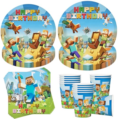 50 Stück Partygeschirr Set,Kindergeburtstag Partygeschirr,Geburtstag Party Geschirr Set,Partyzubehör Pappteller Set,Mit Teller Becher Servietten,Party Geschirr für 10 Gäste 50 Stück Partygeschirr Set,Kindergeburtstag Partygeschirr,Geburtstag Party Geschirr Set,Partyzubehör Pappteller Set,Mit Teller Becher Servietten,Party Geschirr für 10 Gäste von YeahBoom