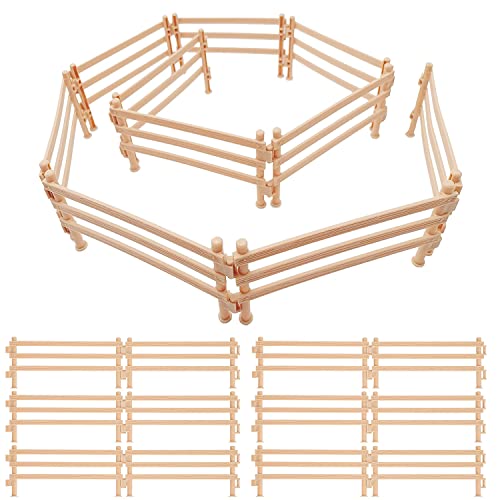 YeahBoom 40 Stücke Pferdezaun Spielzeug,Mini Pferd Corral Zaun,Pferd Corral Fechten Zubehör Spielzeug,Koppel Spielzeug,Kunststoff Zaun Spielzeug,für Scheune Koppel Pferd Stall, Nutztier, Zaun Panel von YeahBoom