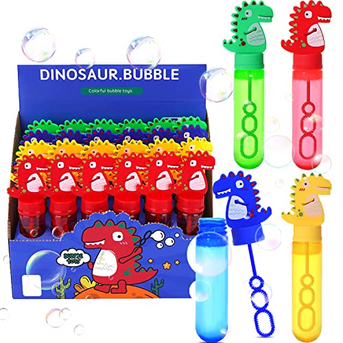 Seifenblasen Kinder,24 Stück Mini Seifenblasen Set,Dinosaurier Seifenblasen Kinder Stab,Seifenblasen Hochzeit,Bubble Sticks Geschenke,Bunte Bubbles Seifenblasen,Seifenblasen Set,Seifenblasen Spielzeug von YeahBoom