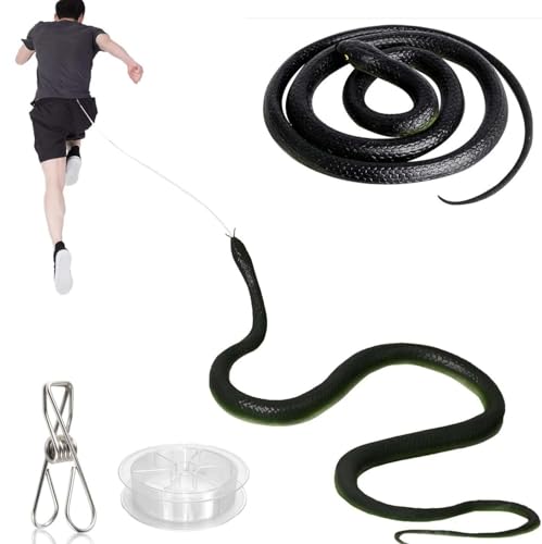 Snake Prank with String Clip,Generisch Snake Prank with String Clip,Gummi Schlange Spielzeug,Schlangenstreich mit Schnurclip,Rubber Snake Prank Props,schlange gummi,gummi schlang,schlang Spielzeug von YeahBoom