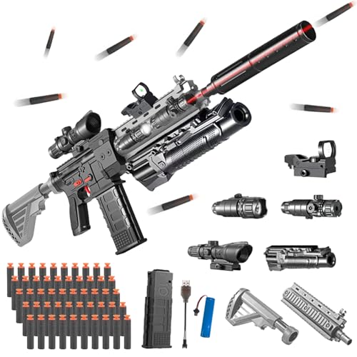 Spielzeug Pistole Kinder,Schaumstoff Soft Bullet Gun Spielzeug,Motorisierter Blaster,Spielzeug-Schaumstoff-Blaster,Toy Guns für Kinder,Soft Bullet Toy Gun Pistole für 12+ Kindergeschenke von YeahBoom