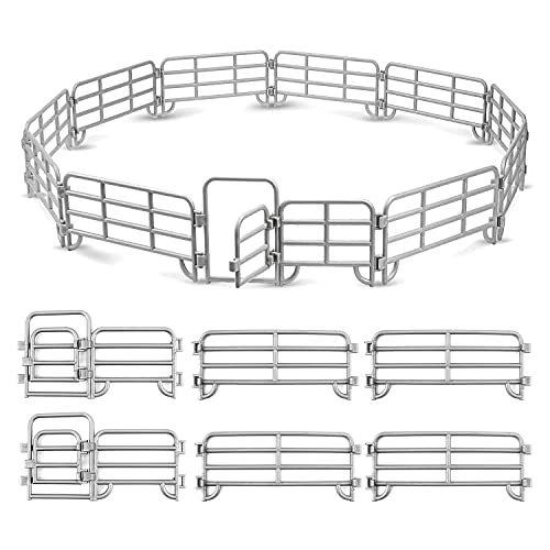 YeahBoom 20 Stücke Pferdezaun Spielzeug,Mini Pferd Corral Zaun,Pferd Corral Fechten Zubehör Spielzeug,Koppel Spielzeug,Kunststoff Zaun Spielzeug,für Scheune Koppel Pferd Stall, Nutztier, Zaun Panel von YeahBoom