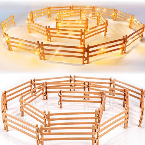 YeahBoom Pferdezaun Spielzeug mit Licht,40 Stücke Pferd Corral Fechten Zubehör,Koppel Spielzeug,Kunststoff Farm Zaun für Scheune Koppel Pferd Stall Nutztier,Pädagogische Geschenk,Micro Landschaft Deko YeahBoom Pferdezaun Spielzeug mit Licht,40 Stücke Pferd Corral Fechten Zubehör,Koppel Spielzeug,Kunststoff Farm Zaun für Scheune Koppel Pferd Stall Nutztier,Pädagogische Geschenk,Micro Landschaft Deko von YeahBoom