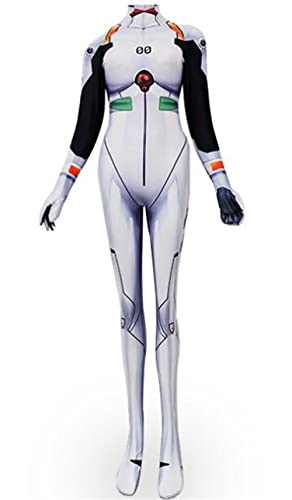 Yeahfits Evangelion Cosplay Kostüm Superheld Halloween Anzug Lycra Stoff Body (Weiß, Damen-S) von Yeahfits