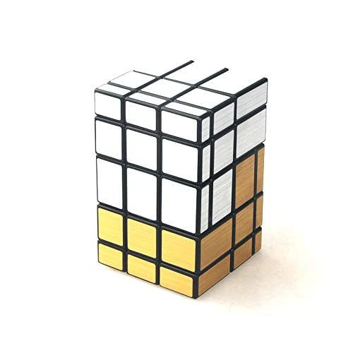 Yealvin Conjoined Mirror Cube, 3x3 Mirror Cube Puzzle Toy Brain Teaser (Gold und Silber Aufkleber) von Yealvin