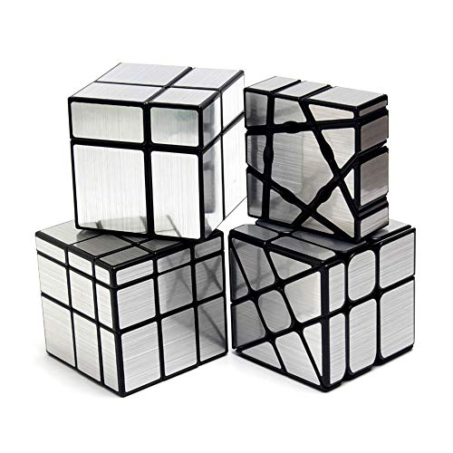 Yealvin Spiegelwürfel-Set, Spiegelwürfel, Set mit 1 × 3 × 3 Floppy Cube 2 × 2 Geschwindigkeitswürfel 3 × 3 Windmühlen-Zauberwürfel und 3 × 3 Spiegel-Würfel, 4 Stück, Silber Yealvin Spiegelwürfel-Set, Spiegelwürfel, Set mit 1 × 3 × 3 Floppy Cube 2 × 2 Geschwindigkeitswürfel 3 × 3 Windmühlen-Zauberwürfel und 3 × 3 Spiegel-Würfel, 4 Stück, Silber von Yealvin