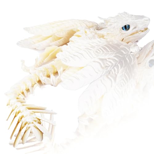 3D Drache Figuren 3D Gedrucktes Drache Spielzeug Dragon Realistische Beweglicher Drachen 3D Gedruckter Drache mit Flügeln (Weiß) von Yearsahrk