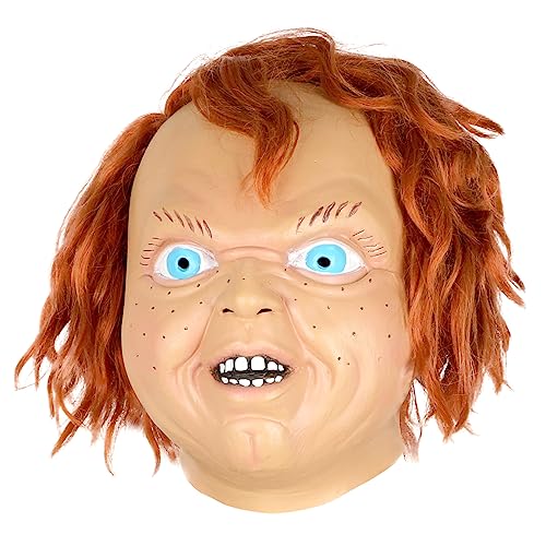 Yearsahrk Chucky Maske Horror Ghost Maske Scary Killer Chucky Vollkopf Maske Karneval Halloween Cosplay Kostüm Requisiten (Horror.B) von Yearsahrk