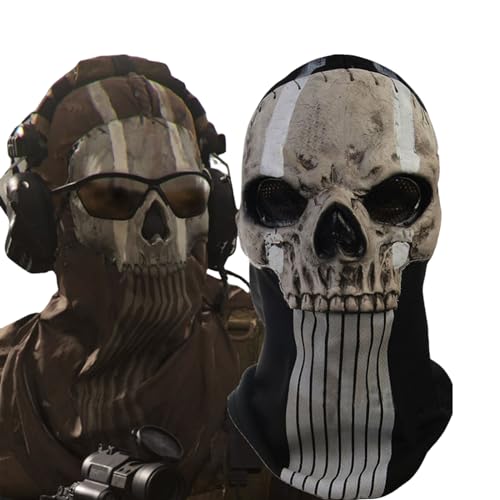 Yearsahrk Ghost Maske Call of Duty Totenkopf Maske Sturmmaske Sturmhaube Ski Gesichtsmaske Karneval Halloween Kostüm Cosplay Requisite (Ghost Maske-05) von Yearsahrk