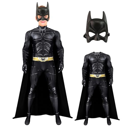 Yearsahrk Kinder Bat Kostüm 3 Stück Bat Overall Ritter kostüm Bat Maske Umhang Outfit Karneval Halloween Kostüm Cosplay Requisiten von Yearsahrk