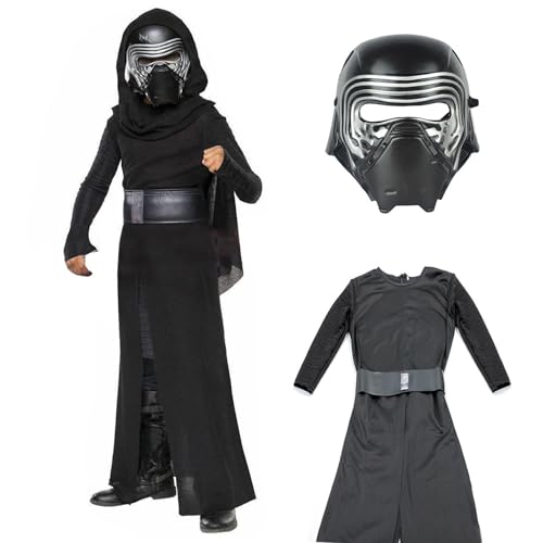 Yearsahrk Kylo Ren Kostüm mit Black Series Maske Kinder Force Alien Awakens Jedi Kostüm Karneval Halloween Kostüm Cosplay Requisiten von Yearsahrk