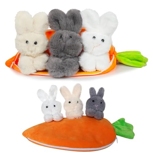 Yearsahrk Ostern Hasen Verstecken Plüsch Spielzeug Karotten Hasen Plüschtier Stofftiere Surprise Rabbit Doll Easter Basket Stuffers (Plüschhase) von Yearsahrk