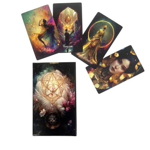 Yedaoiu 12X7cm Landschaft Tarot, Sohn von Arakno Tarot, Kosmische Mond Tarot, Gold Tarotkarten, Wahrsagung, Vorhersage und Geschenke für Familientreffen auf der Reise der Farben-A von Yedaoiu