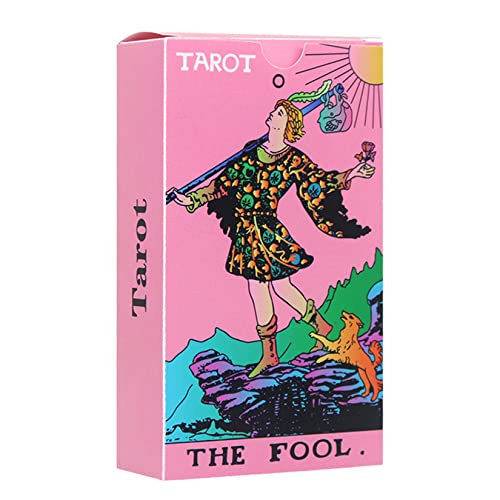 Yedaoiu Pink Roségoldene Tarotkarten,Deck Zukünftige Weissagung78 Goldfolie, Klassisches Tarot-Deck, Zukunftsweisendes Spiel Mit Handbuch Für Anfänger Und Profis,Rosa von Yedaoiu