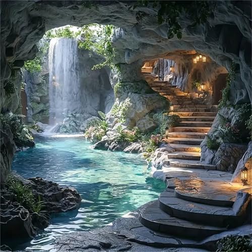 1000 Teile Puzzle für Erwachsene mit Höhle Wasserfall Treppe Puzzles, EIN Herausforderndes Rätsel,Puzzles für Die Ganze Familie,1000 DIY Kunst Puzzle Home Dekoration Geschenke 1000 Teile Puzzle für Erwachsene mit Höhle Wasserfall Treppe Puzzles, EIN Herausforderndes Rätsel,Puzzles für Die Ganze Familie,1000 DIY Kunst Puzzle Home Dekoration Geschenke von Yeecer