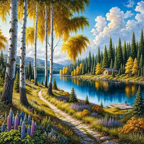 1000 Teile Puzzle für Erwachsene mit Lakeside Road Woods Puzzles, EIN Herausforderndes Rätsel,Puzzles für Die Ganze Familie,1000 DIY Kunst Puzzle Home Dekoration Geschenke 1000 Teile Puzzle für Erwachsene mit Lakeside Road Woods Puzzles, EIN Herausforderndes Rätsel,Puzzles für Die Ganze Familie,1000 DIY Kunst Puzzle Home Dekoration Geschenke von Yeecer