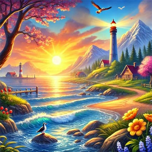 120 Teile Puzzle für Erwachsene mit Sonnenuntergang Leuchtturm am Meer Puzzles, EIN Herausforderndes Rätsel,Puzzles für Die Ganze Familie,120 DIY Kunst Puzzle Home Dekoration Geschenke 120 Teile Puzzle für Erwachsene mit Sonnenuntergang Leuchtturm am Meer Puzzles, EIN Herausforderndes Rätsel,Puzzles für Die Ganze Familie,120 DIY Kunst Puzzle Home Dekoration Geschenke von Yeecer