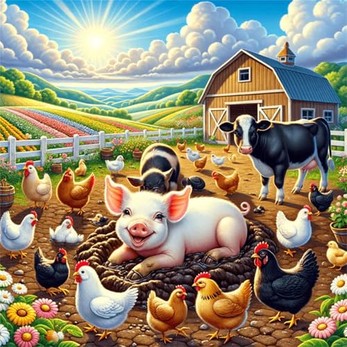 Puzzles 200 Teile Erwachsene,28x28 cm Lernspiel Herausforderung Spielzeug 200 Teile Sonnenschein-Bauernhoftiere Puzzles für Erwachsene Puzzles 200 Teile Erwachsene,28x28 cm Lernspiel Herausforderung Spielzeug 200 Teile Sonnenschein-Bauernhoftiere Puzzles für Erwachsene von Yeecer