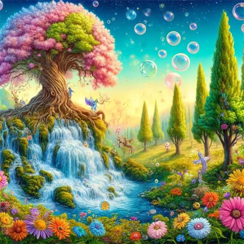 Puzzles 500 Teile Erwachsene,45x45 cm Lernspiel Herausforderung Spielzeug 500 Teile Baum-Wasserfall-Landschaft Puzzles für Erwachsene Puzzles 500 Teile Erwachsene,45x45 cm Lernspiel Herausforderung Spielzeug 500 Teile Baum-Wasserfall-Landschaft Puzzles für Erwachsene von Yeecer