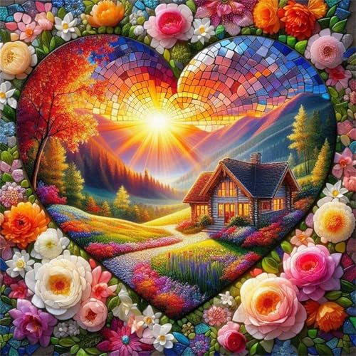 Puzzles 500 Teile Erwachsene,45x45 cm Lernspiel Herausforderung Spielzeug 500 Teile Blumenherz-Häuschen Puzzles für Erwachsene Puzzles 500 Teile Erwachsene,45x45 cm Lernspiel Herausforderung Spielzeug 500 Teile Blumenherz-Häuschen Puzzles für Erwachsene von Yeecer