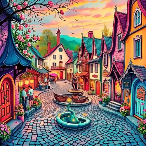 Puzzles 500 Teile Erwachsene,45x45 cm Lernspiel Herausforderung Spielzeug 500 Teile Cartoon-Stadtstraße Puzzles für Erwachsene Puzzles 500 Teile Erwachsene,45x45 cm Lernspiel Herausforderung Spielzeug 500 Teile Cartoon-Stadtstraße Puzzles für Erwachsene von Yeecer