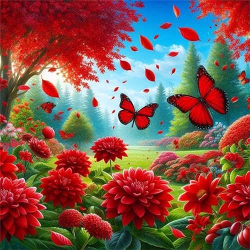 Puzzles 500 Teile Erwachsene,45x45 cm Lernspiel Herausforderung Spielzeug 500 Teile Rote Blume Schmetterling Landschaft Puzzles für Erwachsene Puzzles 500 Teile Erwachsene,45x45 cm Lernspiel Herausforderung Spielzeug 500 Teile Rote Blume Schmetterling Landschaft Puzzles für Erwachsene von Yeecer