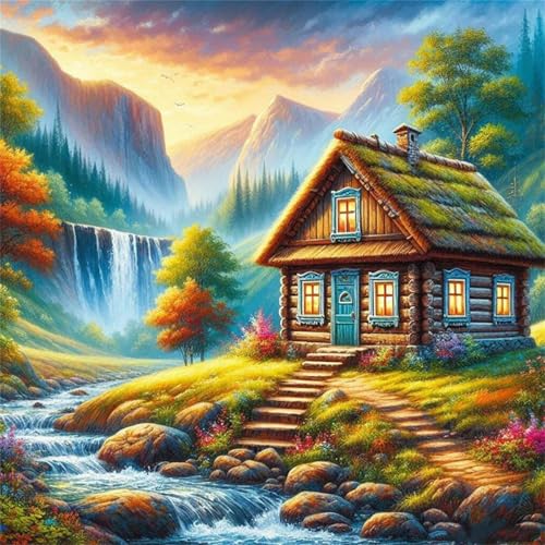 Puzzles 70 Teile Erwachsene,16x16 cm Lernspiel Herausforderung Spielzeug 70 Teile Hütte Berg Wasserfall Puzzles für Erwachsene Puzzles 70 Teile Erwachsene,16x16 cm Lernspiel Herausforderung Spielzeug 70 Teile Hütte Berg Wasserfall Puzzles für Erwachsene von Yeecer