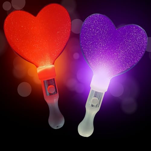 Yeefunjoy 2 Stück Leuchtstab LED, Leuchtstäbe Knicklichter Partyzubehör Bunte blinkende Glow in The Dark Wands mit 3 Modi, Leuchtstab Kinder Erwachsene für Weihnachten, Halloween, Raves Hochzeit von Yeefunjoy