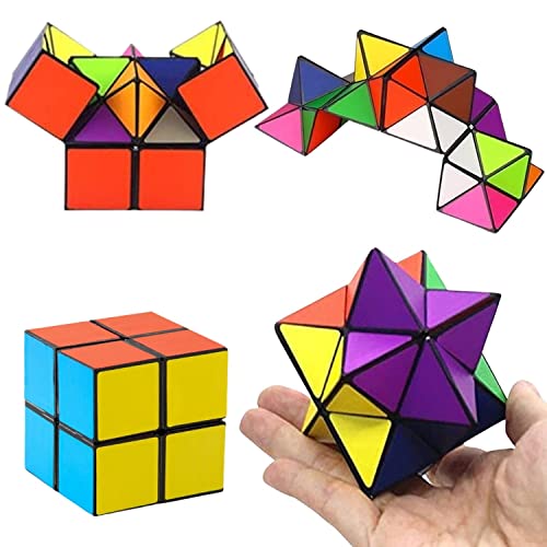 Yeefunjoy 2 in 1 Würfel Star Cube Magic, Infinity-Würfel, Transforming Cubes Magic Puzzle Cubes, 3D Puzzle Würfel Spielzeug, Dekompressionswürfel für Kinder Erwachsene Kreativer Lernspiel Geschenke von Yeefunjoy