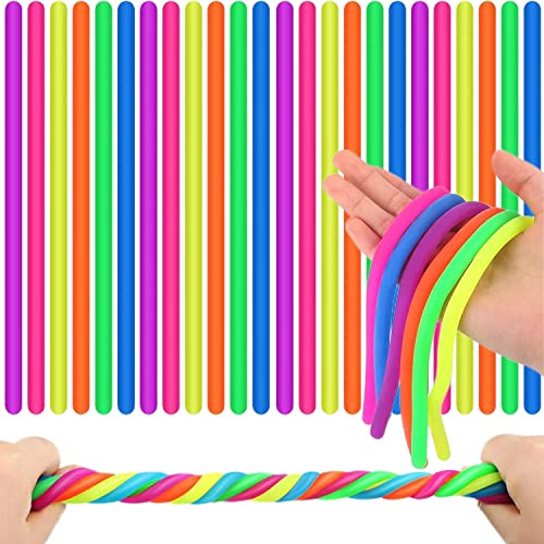 Yeefunjoy 24 PCS Sensorisch Dehnbar Schnur, Bunte Dehnbare Fidget String Fidget,sensorisches Spielzeug Autismus Stress Relief Zappeln für Erwachsene Kinder,Geeignet für Verschiedene Festivals Party von Yeefunjoy